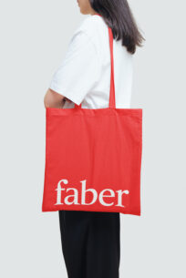Bright red Faber lightweight tote bag